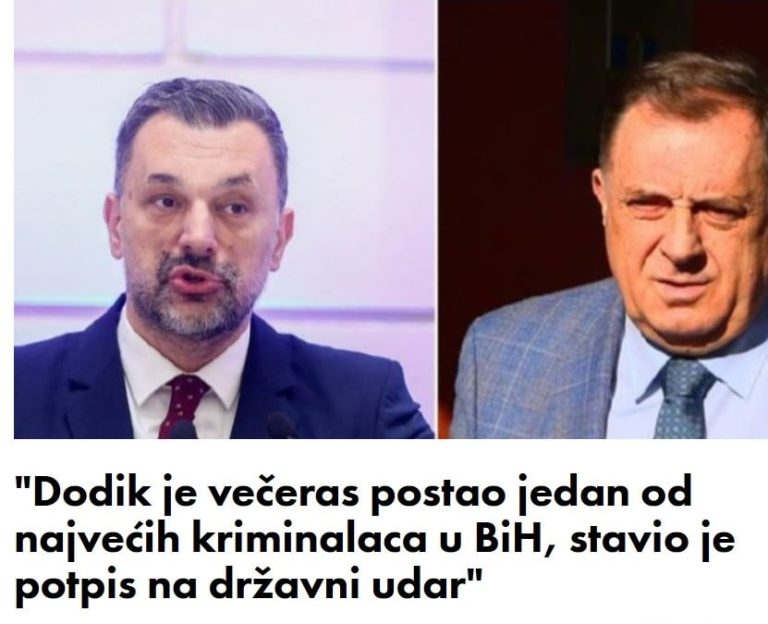 “Dodik je večeras postao jedan od najvećih kriminalaca u BiH, stavio je potpis na državni udar”