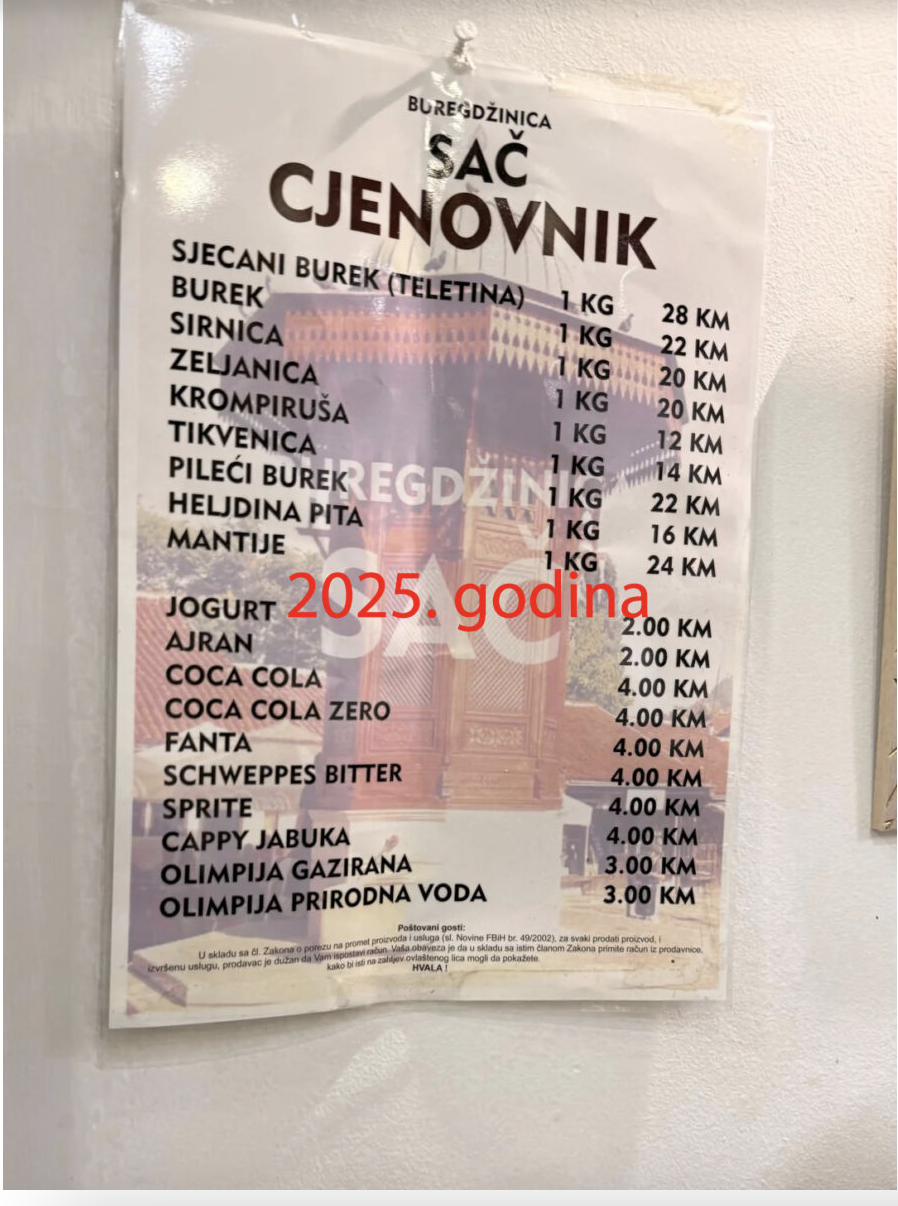 tradicionalna pita cijena Sarajevo